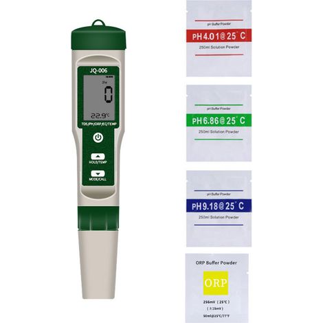 Analizador digital multifuncional 10 en 1 de calidad del agua, portátil y de alta precisión, lápiz de prueba, herramienta de medición de pH, TDS y conductividad. (1/5)