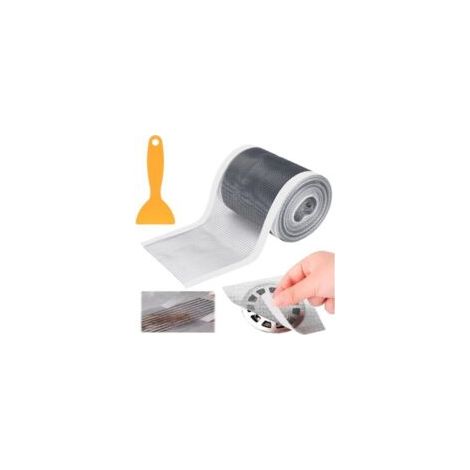 Haarfänger, selbstklebender Filter, geeignet für Bad, Küche, Duschraum, verhindert Verstopfungen, 10 cm x 10 m - Crezuo