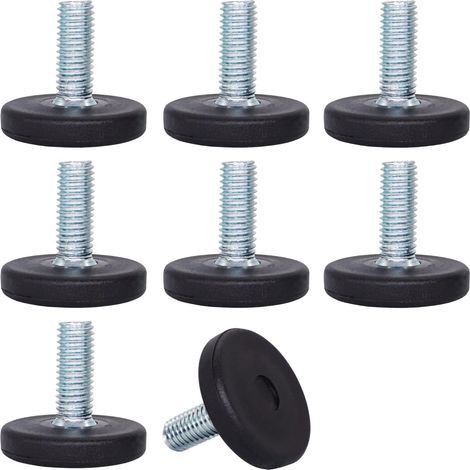 Pieds de nivellement ronds réglables en métal M8 x 20 mm  patins de meubles à tige filetée M8 (8 jeux)