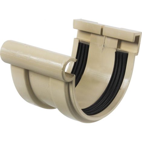 Jonction longue à joint montés PVC 16 demi-ronde - Sable - First Plast (1/4)