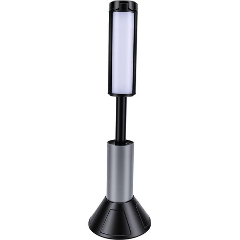 Lampe de Camping avec Support, Lanterne Portable Rechargeable à 3 LED avec Tige Télescopique, Lumière Réglable à 270 Degrés pour les Urgences en Plein Air, la Lecture à la Maison (1/5)