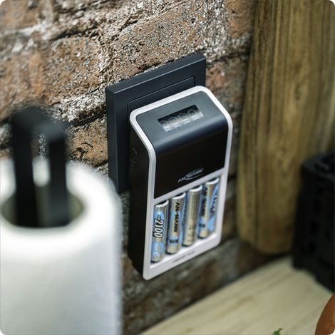 ANSMANN Chargeur pour piles Comfort Plus « PERFECT 7 » (1 pièce) + 4 piles NiMH 2850 mAh