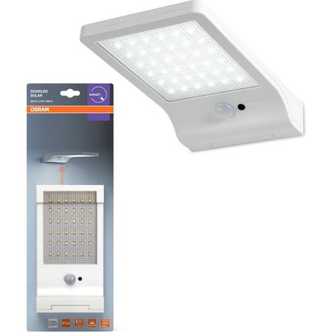 Osram Lampada da Parete LED Solare con Sensore 4000K Argento Esterno