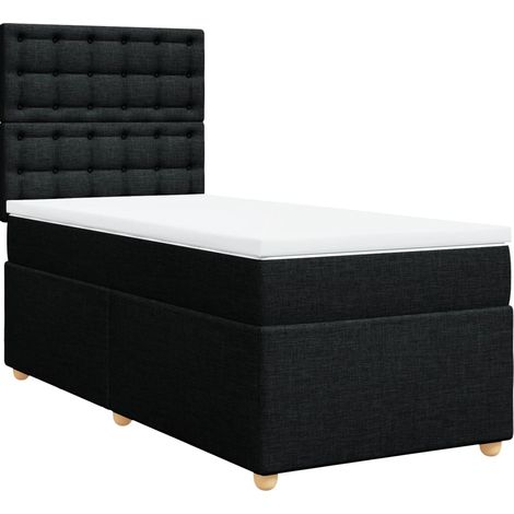 Maison Exclusive - Giroletto a Molle con Materasso Nero 100x200 cm in Tessuto