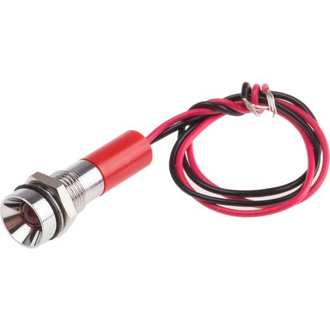 Voyant LED lumineux Rouge RS PRO, dia. 8mm, 12V c.c., IP67 ( Prix pour 1 )