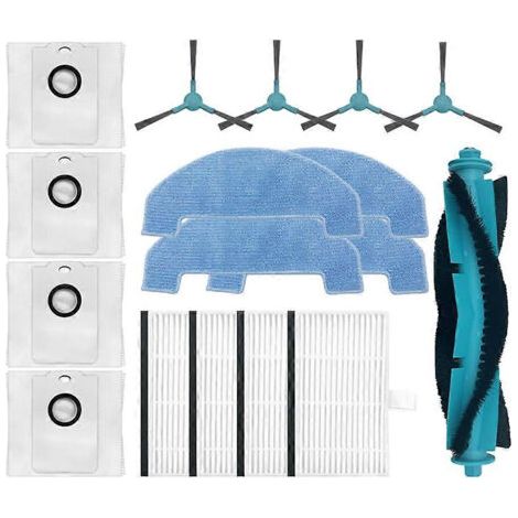 NALOOKAMIC Pièces de rechange pour Cecotec Conga 2499 Ultra Home Titanium SmartGyro R80 : brosse principale, filtre, chiffon et sac à poussière.