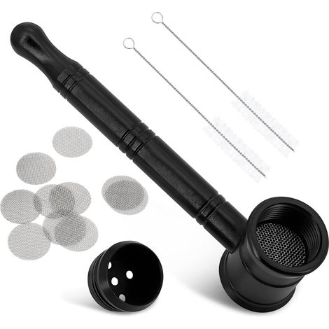 Bec avec filtre à tamis en acier inoxydable, brosse de nettoyage, 10 crépines bong, 2 nettoyeur de tuyaux, compact, durable et facile d'entretien, idéal comme cadeau (1/5)