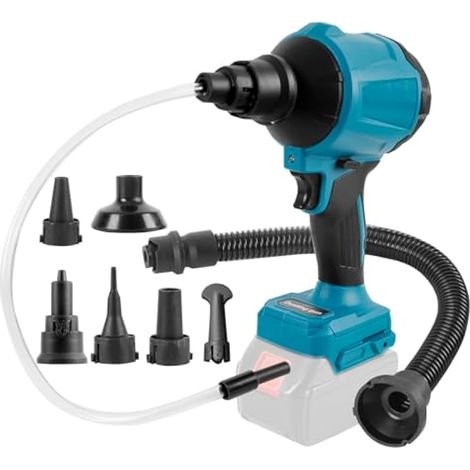 Souffleur à poussière sans Fil pour Makita 18 V, Vitesse Variable 1 000 W, dépoussiéreur à air comprimé portatif avec lumière LED et 8 Buses, 40 000 TR/Min pour garages ateliers (Pas de Batterie) (1/5)