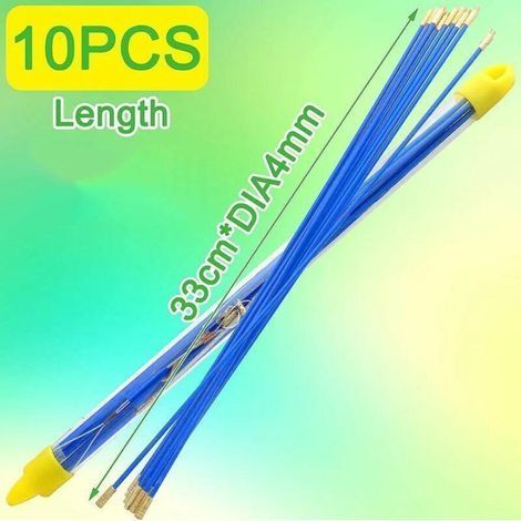 Tire fil électriques 33cm x 10 pièces Lot de baguettes fibre de verre, Kit rétractable d’installation pour Cable en Boîtier Plastique (1/4)