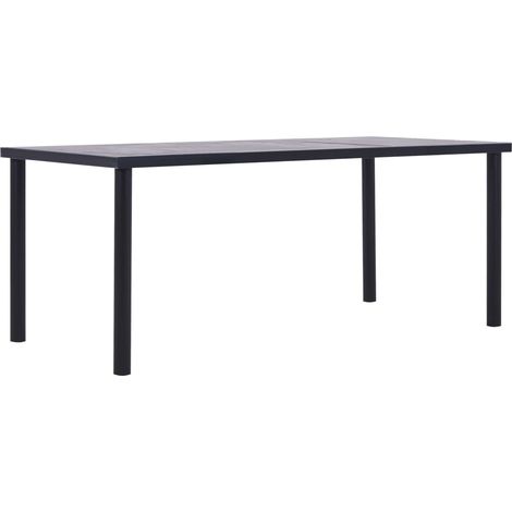 Table de salle à manger, Table à dîner, Table de Cuisine Noir et gris béton 200x100x75 cm MDF BHU1063 (1/5)