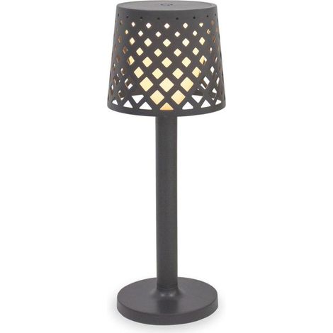 Tischleuchte außen LED Touch IP44 31 cm hoch Anthrazit 3000 K warmweiß kabellos tragbar Deko Tischlampe Balkon Terrasse Außenleuchte (1/4)
