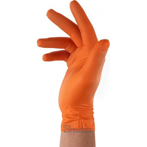 Bradas Diamant Schutz-Handschuhe Nitril Orange Größe L