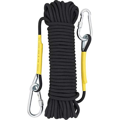 Corda da arrampicata da 8 mm, corda statica da 10 m, corda di salvataggio con 2 moschettoni per arrampicata su ghiaccio, soccorso, lotta antincendio e navigazione.