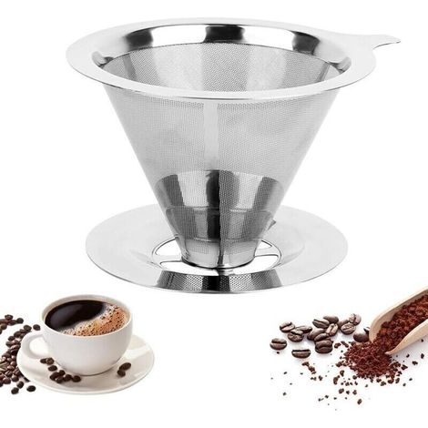 Filtre à Café à Goutte Lente Embout Café Filtre Inox Résistant Aux Hautes Températures - Passoire à Café Porte Filtre à Café Pour La Préparation Manuelle Du Café, Filtres à Café Faciles à Nettoyer (1/4)