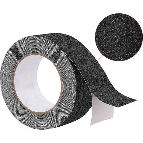 Bande Antiderapante Escalier 5 m x 2,5 cm, Ruban Adhésif Antidérapant Noir, Bande Adhesive Antiderapante pour Extérieur et Intérieur, Scotch Antiderapant Ruban Antidérapant Imperméable (1/5)