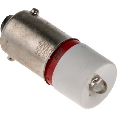 Voyant à LED Rouge, culot BA9S, 24V c.a. / V c.c. ( Prix pour 1 )
