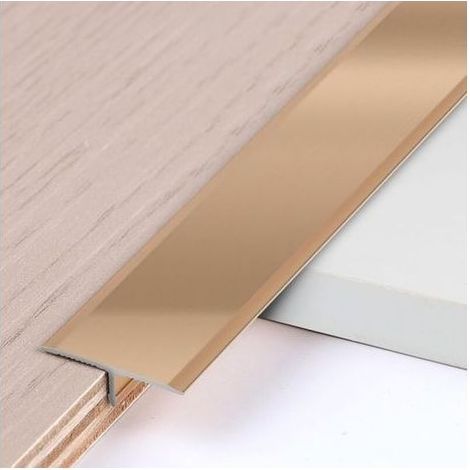 3 PCS Wand of Finish in T in Aluminum 0,9 m × 2 cm Profiles Metal in T for Transitions of Floor between Seuils Carrelages Floor Wood Mat, Or-with Nuance Champagne (1/5)