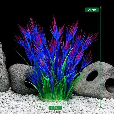 Plantes artificielles de décoration d'aquarium,plantes sous-marines en plastique,aménagement paysager d'herbe d'eau aquatique-15