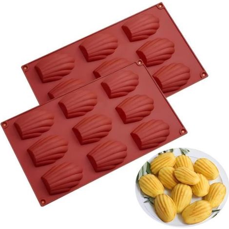 Moule à gâteaux - Non spécifié - 2 Pièces - Silicone - 9 Cavités - Antiadhésif Rouge (1/4)