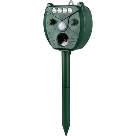 Répulsif solaire à ultrasons pour animaux, répulsif USB pour chat avec capteur de mouvement pour rats, écureuils, cerfs, ratons laveurs, mouffettes, lapins, taupes, chiens, chats, étanche (1/4)