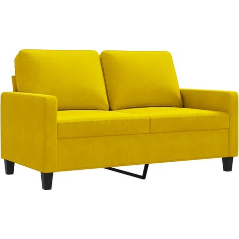 Canapé à 2 places,Sofa pour Salon,Banquette Jaune 120 cm Velours CFW313841 (1/5)