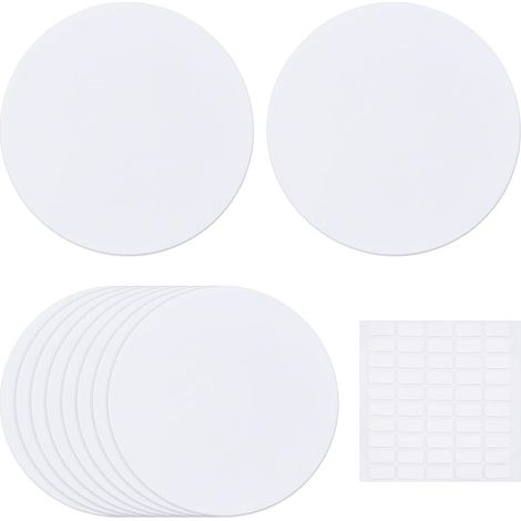 10 Plaque de Recouvrement pour Plafond Caches Plaque Murale Ronde Plate Protection Murale en Plastique Blanc avec Adhésif Double Face pour Protection de Plafonnier Rénovation Maison, 13cm (1/5)