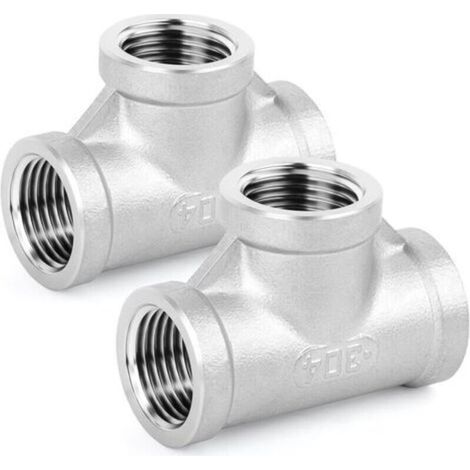 Accesorios de tubería en T de acero inoable, 2 uds., accesorios de tubería hembra BSP de 3/4" x 3/4" x 3/4" (1/5)