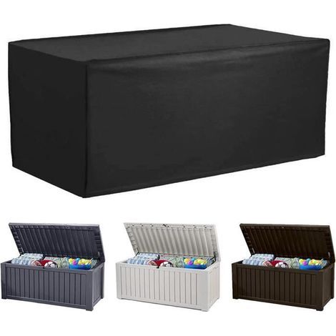 UV-resistant waterproof cover for garden storage box 158x76x69cm (Black)