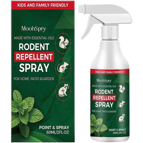 3 piècesSpray répulsif naturel contre les rongeurs, 60 ml, à la menthe poivrée. Répulsif anti-souris pour la maison, la voiture, la terrasse et le jardin. Sans danger pour les enfants et les animaux d (1/5)