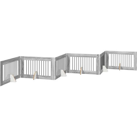 vidaXL Cancello per cani con supporti 6 pcs Grigio Sonoma 100 x