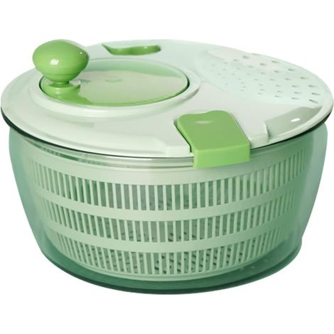 Deshidratador de ensaladas, secador manual de verduras, herramienta de deshidratación oscilante, cesta escurridora de agua de gran capacidad, herramienta de cocina (1/4)