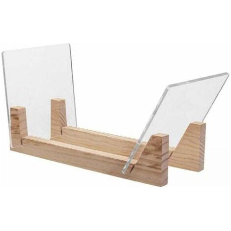 Support de rangement pour disques vinyles, XU, Empile jusqu'à 50 albums, En bois massif avec acrylique transparent -