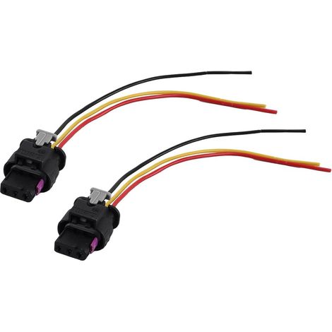 Lot de 2 connecteurs à 3 Broches pour capteurs de stationnement, Adaptateur de Faisceau de câbles 4F0973703, Compatible avec VW Jetta, Golf, Beetle et Audi A3, A4 et A6 (1/5)