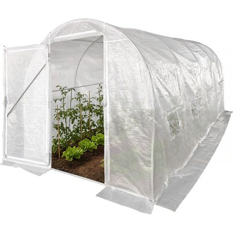 Tunnelgewächshaus mit Tür "Mimosa" 4,5 x 2 M – 180 g – 9 M² - Weiß
