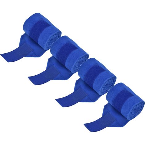 4-teiliges Set aus Kettringen und Schlaufen für Pferdebeine, weiches Polyester, geeignet für Hunde, Kühe und Katzen, blau (1/5)
