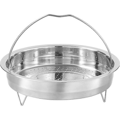Panier vapeur pour cuiseur à riz en acier inoxydable avec poignée-20.00X20.00X6.00CM-Silver (1/4)