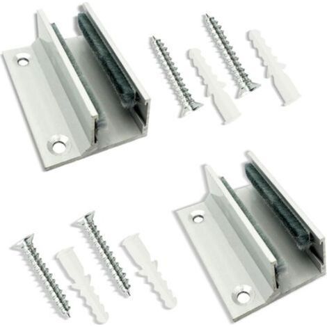 2Pcs Guide de Sol pour Porte Coulissante en Verre Guide de Porte Coulissante au sol Guide Bas Rail de Porte Coulissante Alliage d'Aluminium Guidage Accessoires pour Porte Coulissante Verre Sa (1/5)