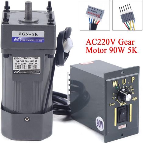 5K 220V 90W einphasig Getriebemotor Elektromotor m/Drehzahlregler Regelbar Speed (1/5)
