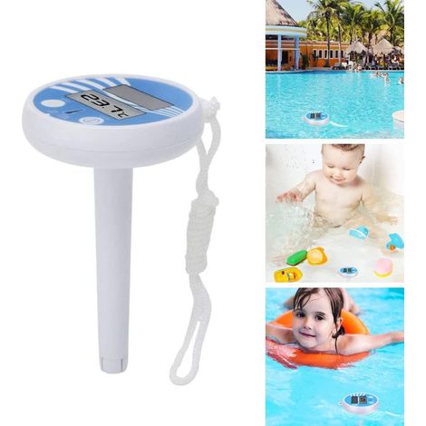 Thermomètre de Piscine jauge de température numérique à énergie Solaire avec Ficelle pour Piscine Spa Bain à remous étang (1/4)