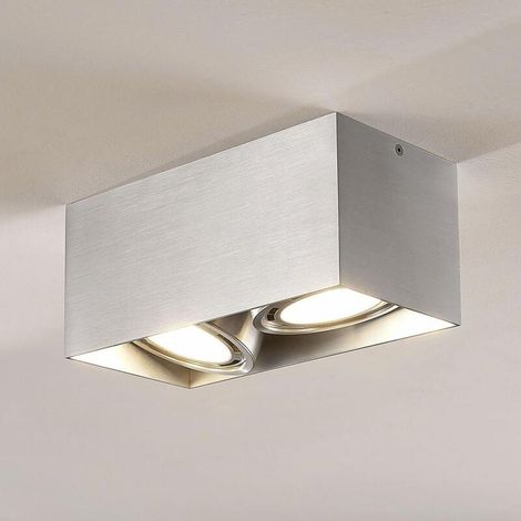 [NEUWERTIG] B-Ware Arcchio LED-Downlight Deckenlampe Deckenlampe Rosalie dimmbar eckig 2-fl. alu (1/2)