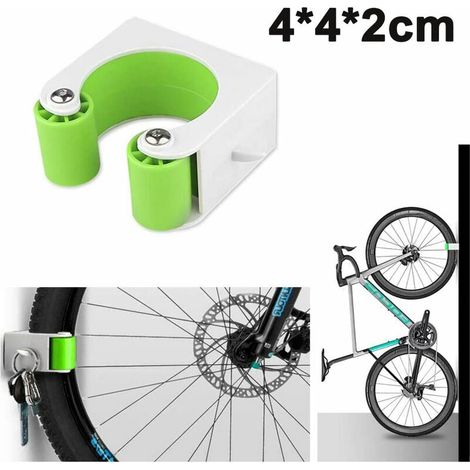 Rnemitery – Crochet de rangement pour vélo de route en plastique – Compatible avec pneus 4 cm – Installation rapide sur mur – Couleur verte