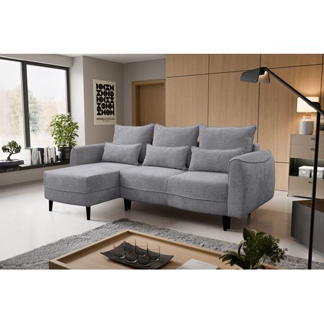 Ecksofa Selio mit Schlaffunktion und Bettzeugcontainer Grau Links (1/5)