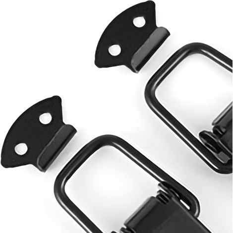 Paar Heckklappenpuffer, Schnellverschlüsse, Hakenriegel, Clips, Auto- oder LKW-Zubehör, galvanisierte Oberfläche, schwarz L (1/5)
