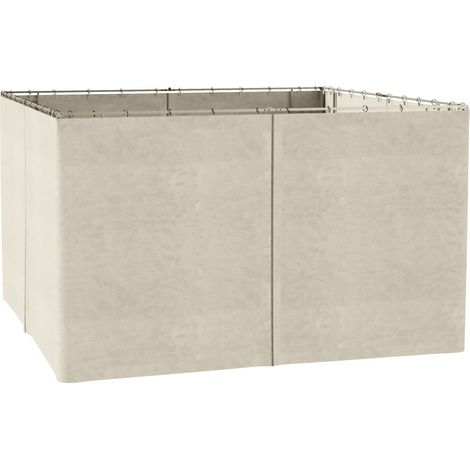 Pavillon 4 Seitenteile Für 3X4 M Gartenpavillon Partyzelt Polyester Beige 352 X 205 Cm