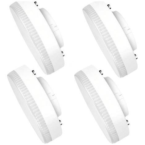 4 Pièces Ampoule GX53 LED 9W Blanc Chaud 3000K, 800LM AC 220-240V, Équivalent à 71W Halogène, Spot LED Encastrable pour Cuisine Armoires Vitrines, Non Dimmable Facile à Installer (1/5)