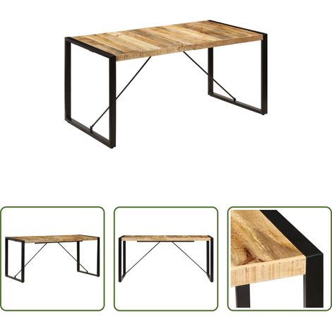 Bois de manguier -  Table à manger 160x80x75 cm bois de manguier massif (1/5)