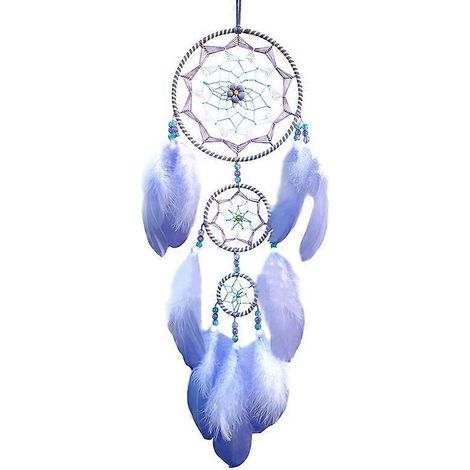 Attrape-rêves violet en plumes, décoration murale pour chambre à coucher. (1/5)