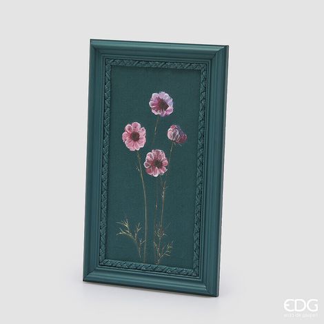 EDG Enzo De Gasperi Quadro Rettangolare con Fiori Verde Acqua 43 x 26 Cm – Decorazione Parete Design Moderno Casa