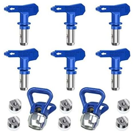 Set di 6 ugelli reversibili per verniciatura airless, pistole per verniciatura airless, parti per verniciatura di case, edifici, terrazze, recinzioni (211, 315, 417, 517, 515, 523),