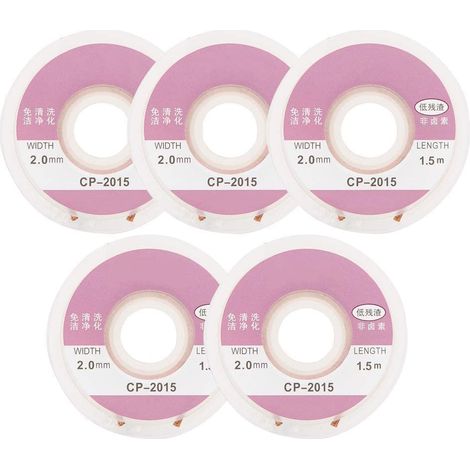 Confezione da 5 trecce dissaldanti – CP-2015 – 1,5 metri – treccia di rame – accessorio per saldatura